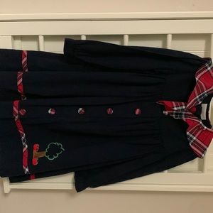 Vintage Bonnie jean navy apple plaid dress size 5T